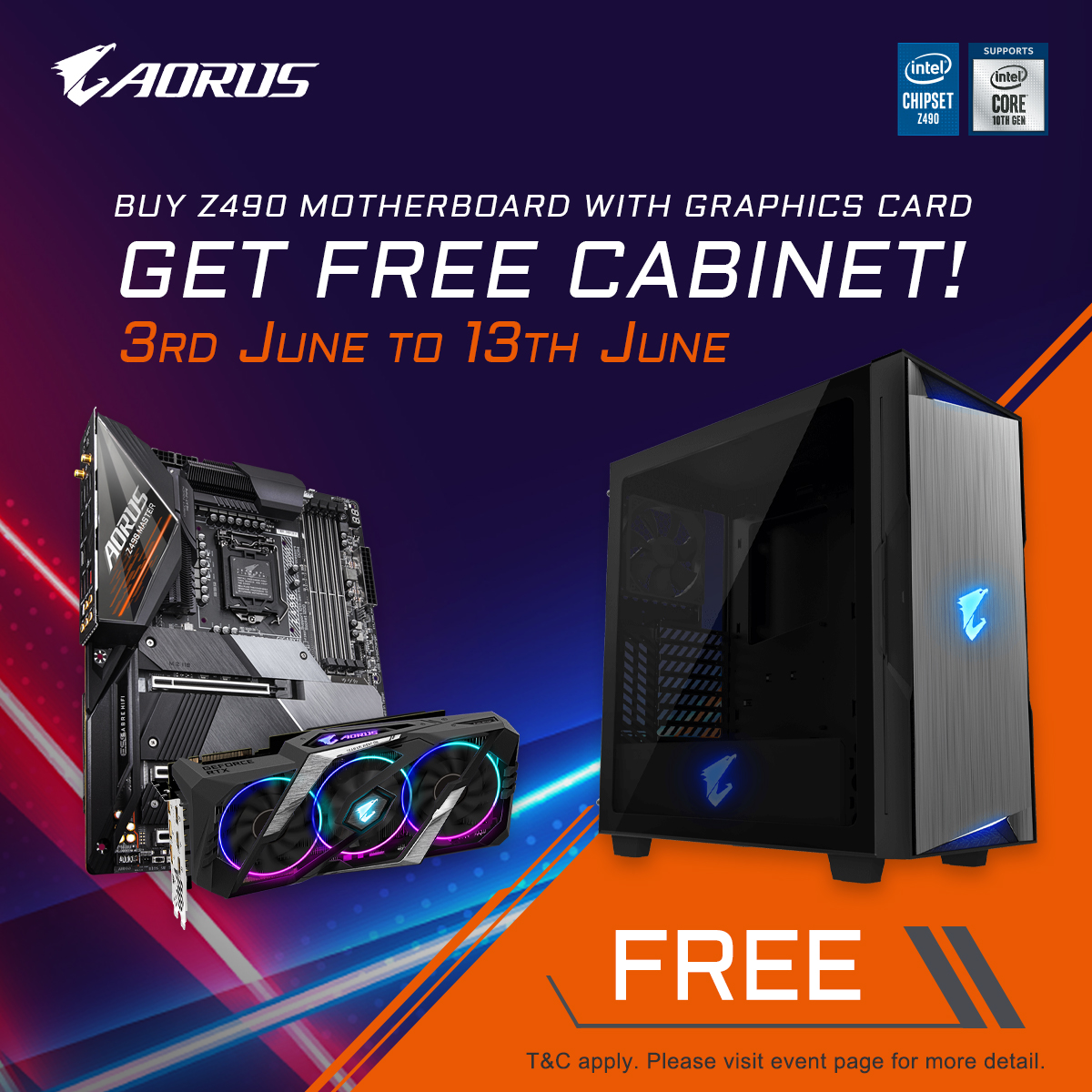 Buy a Z490 Motherboard + Graphics Card & get Cabinet FREE!