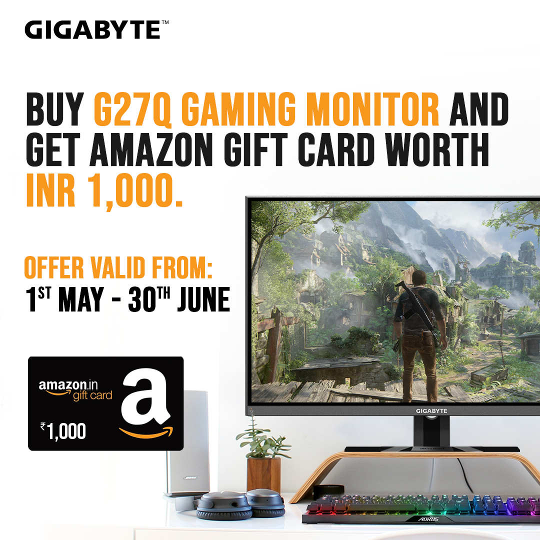 Buy GIGABYTE G27Q & get 1000 INR Amazon Gift Voucher