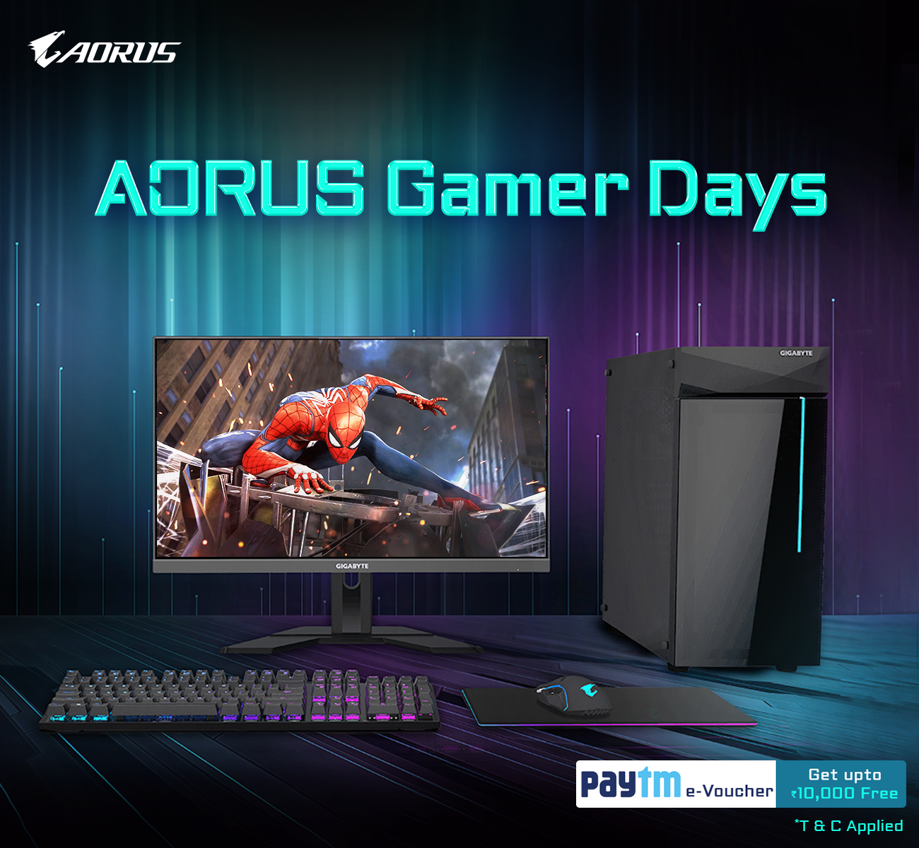 AORUS Gamer Days - Buy AORUS PC & Get upto 10,000 INR Paytm E-Gift Voucher - RTX