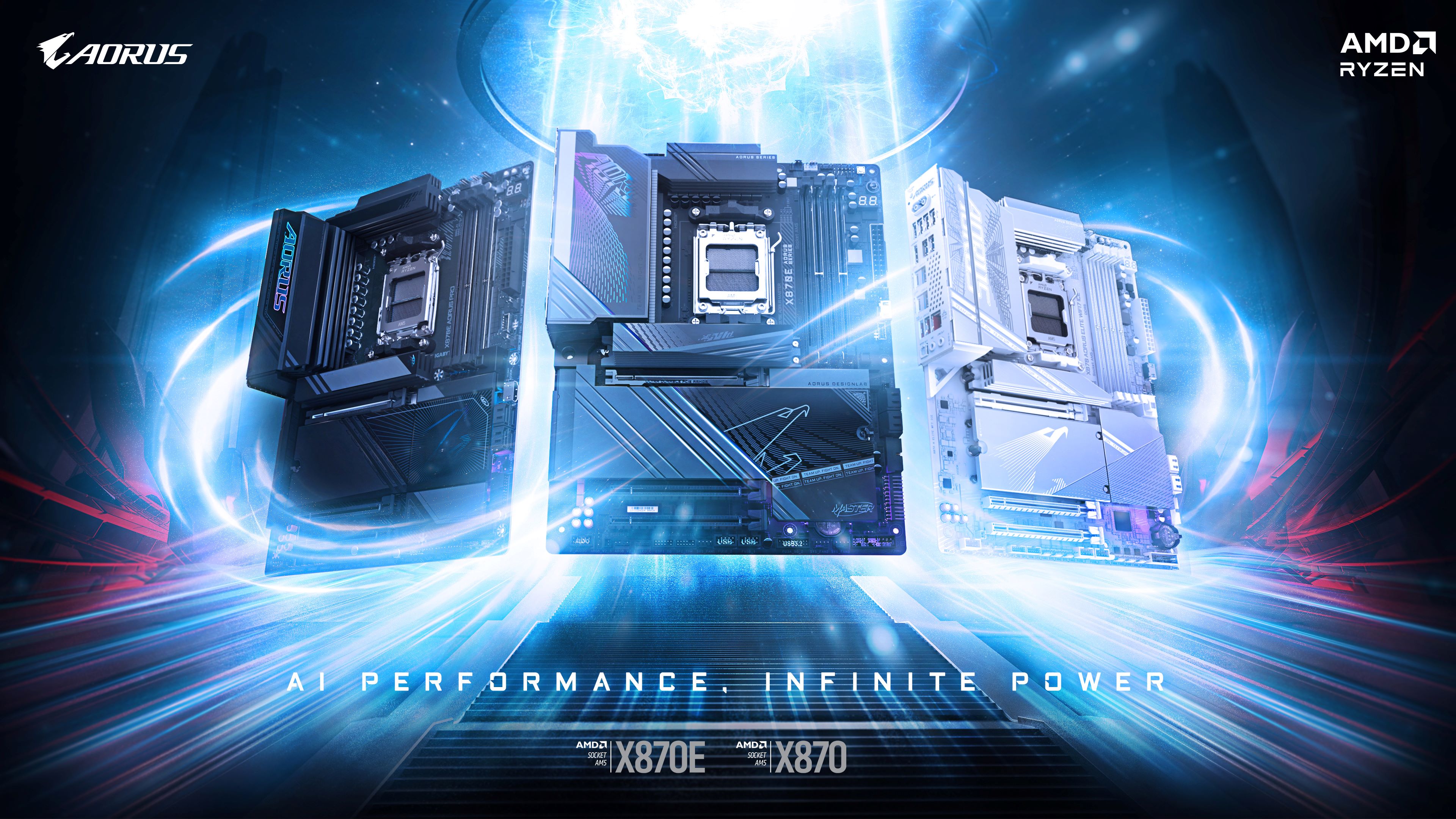 GIGABYTE X870E/X870 Motherboards Unleash the  AI Performance, Infinite Power⁠