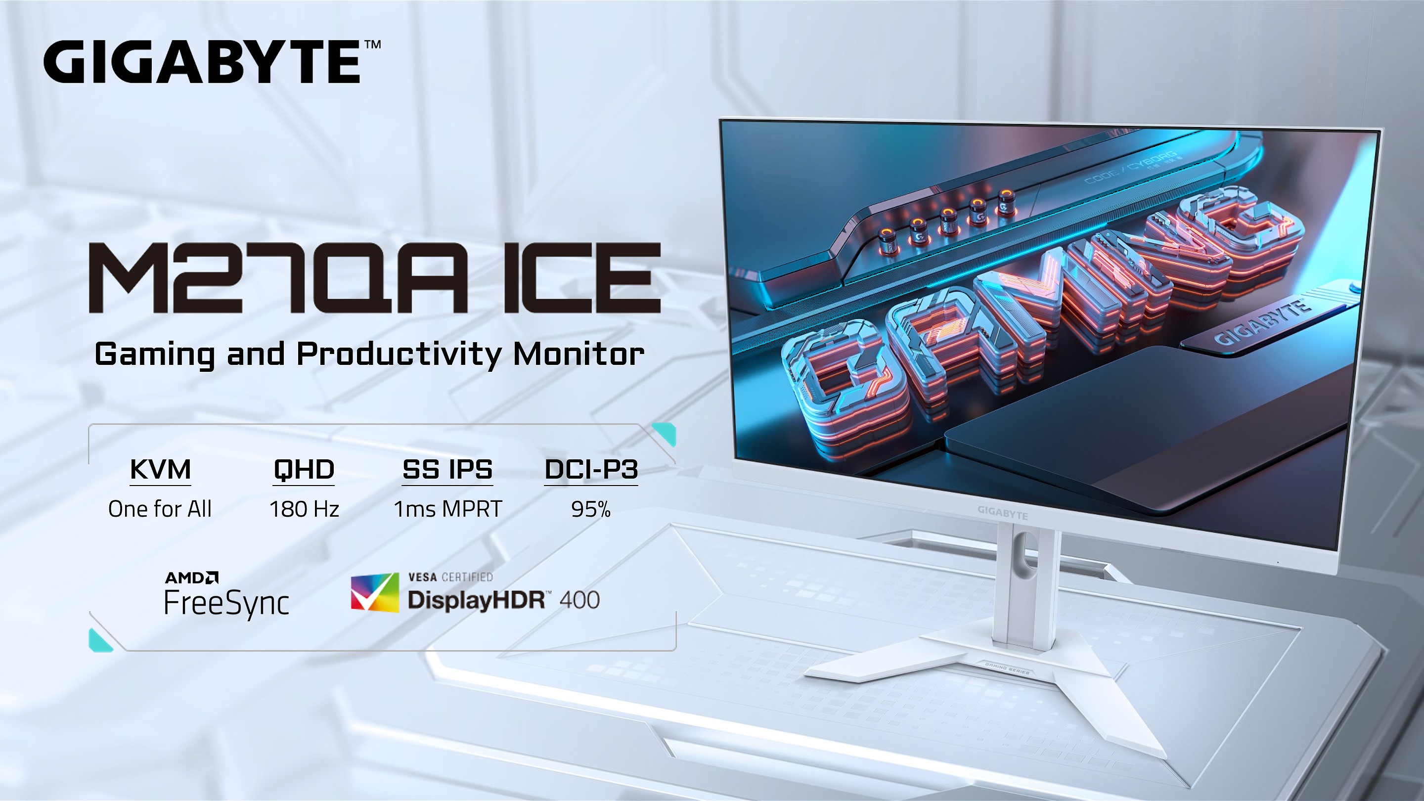 GIGABYTE launches M27QA ICE monitor in India, blending high performance with minimalist style for modern gamers